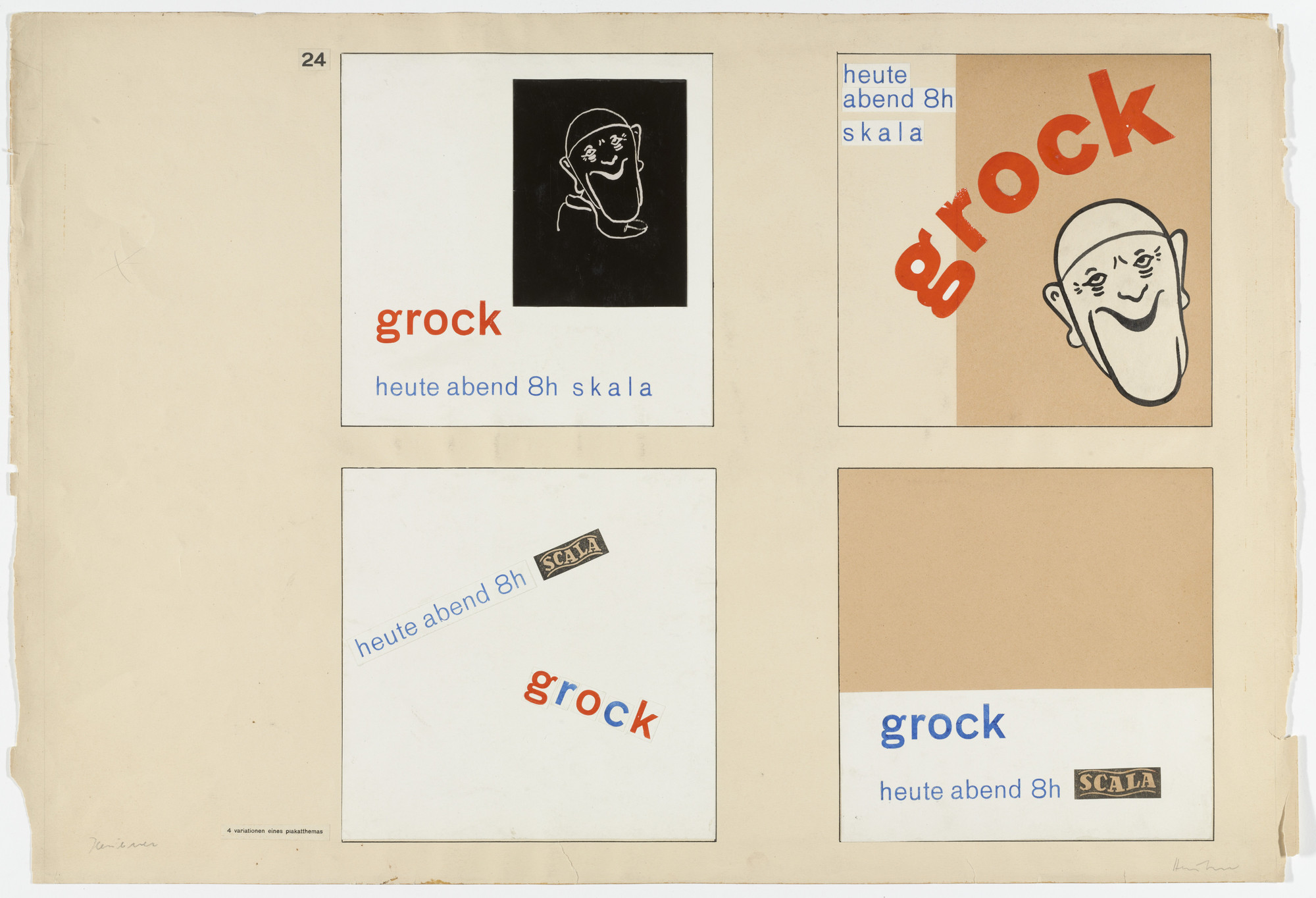 Albrecht Heubner. Variations on Poster Themes (From Joost Schmidt&#39;s Bauhaus Design Course). 1930–1933