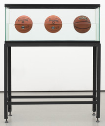 Jeff Koons. Three Ball 50/50 Tank (Two Dr. J. Silver Series, One Wilson Supershot). 1985