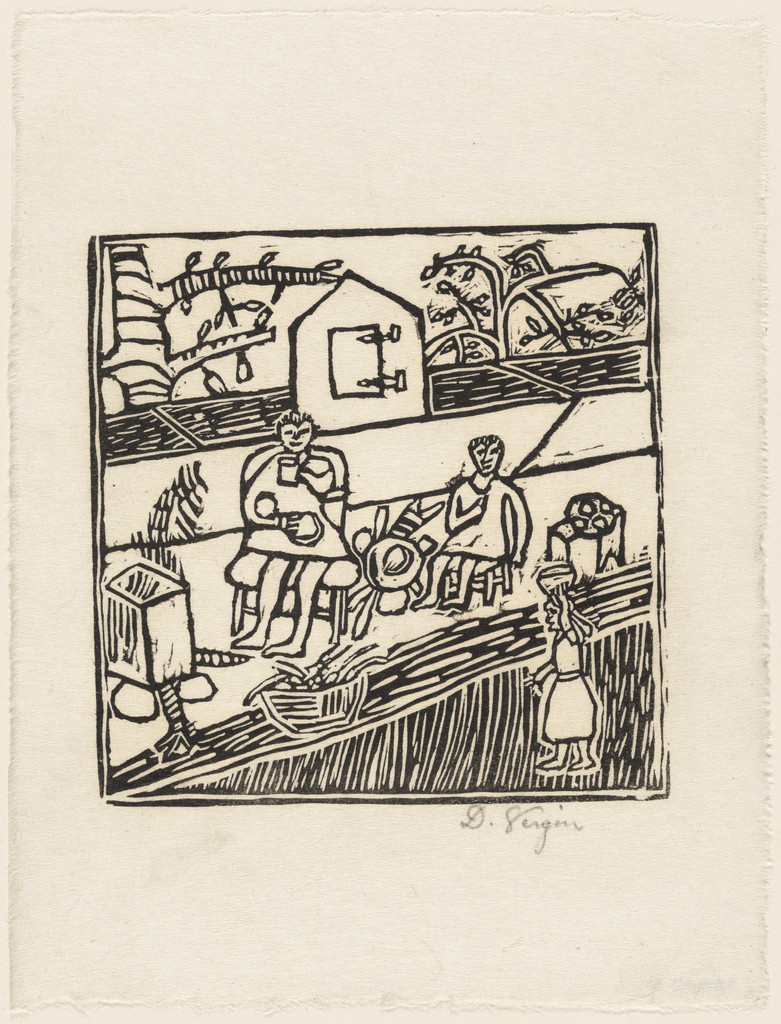 Untitled from 10 Original Woodcuts Signed by the Popular Painters of Haiti (10 Gravures Originales signées par les peintres populaires d'Haiti)