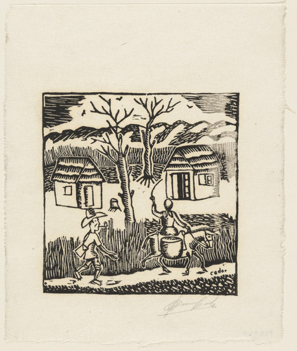 Dieudonné Cédor. Untitled from 10 Original Woodcuts Signed by the Popular Painters of Haiti (10 Gravures Originales signées par les peintres populaires d'Haiti). 1947