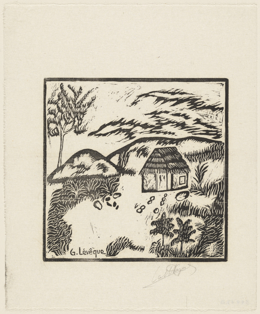 Untitled from 10 Original Woodcuts Signed by the Popular Painters of Haiti (10 Gravures Originales signées par les peintres populaires d'Haiti)