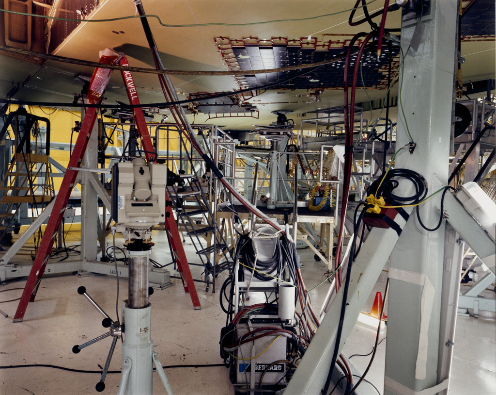 Untitled # 668/2-3 (Rockwell International, Palmdale, California. Space shuttle orbiter, assembly)