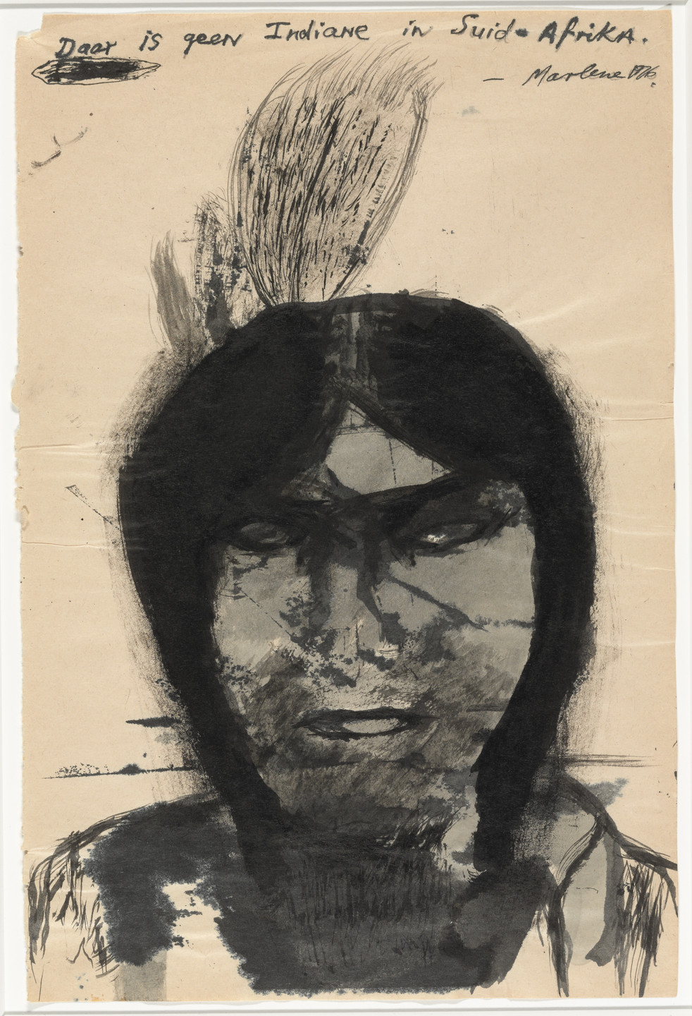 Marlene Dumas. Daar is geen Indiane in Suide Afrika. 1976
