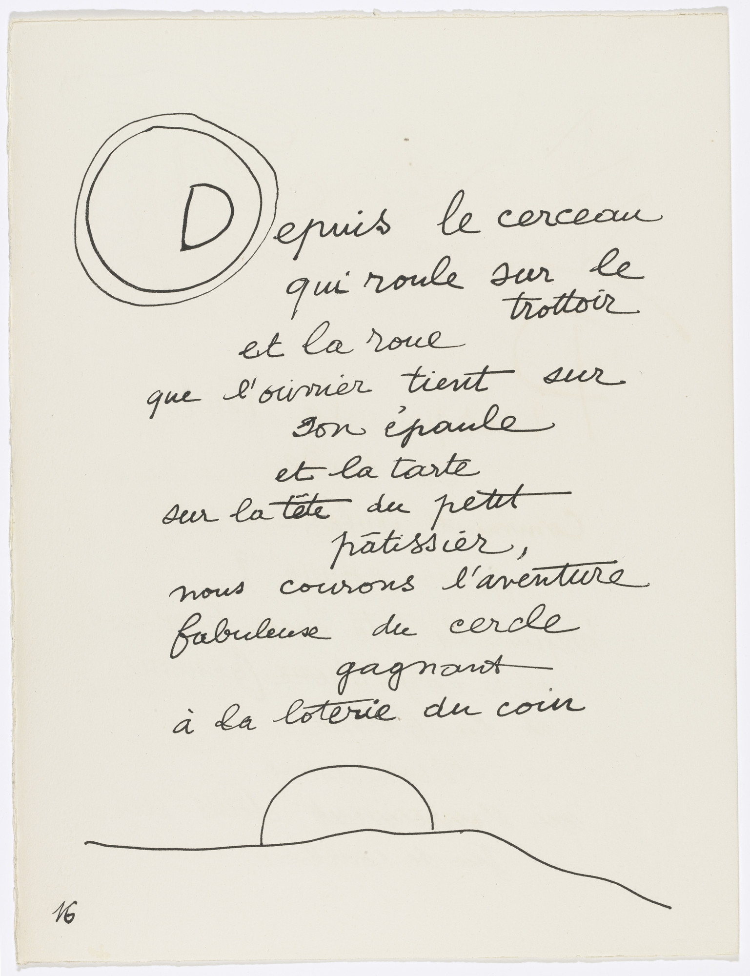 Fernand Léger. Initial letter D and in-text plate (page 16) from Cirque ( Circus )