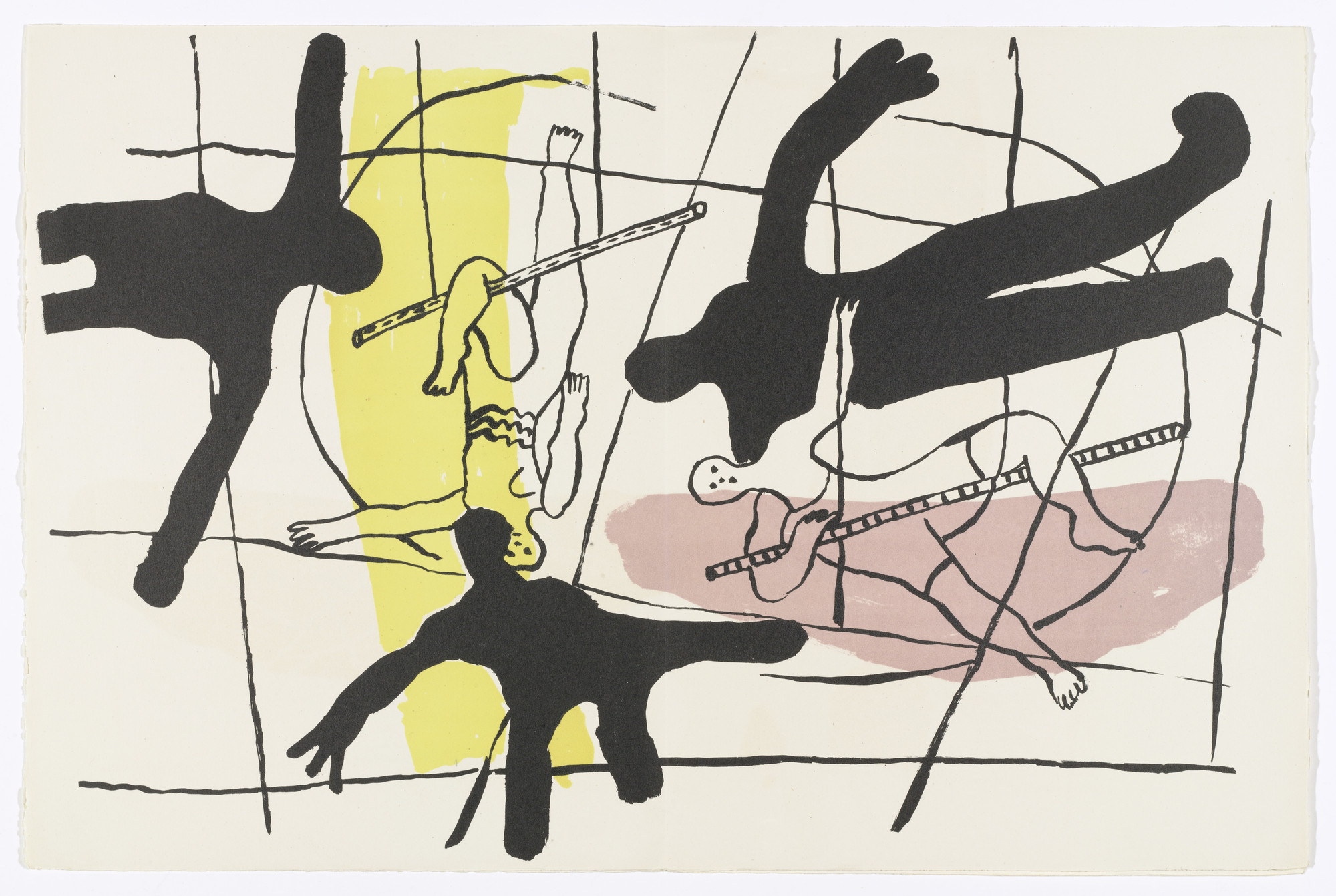 Fernand Léger. Double page plate (pages 52 and 53) from Cirque (Circus). 1950