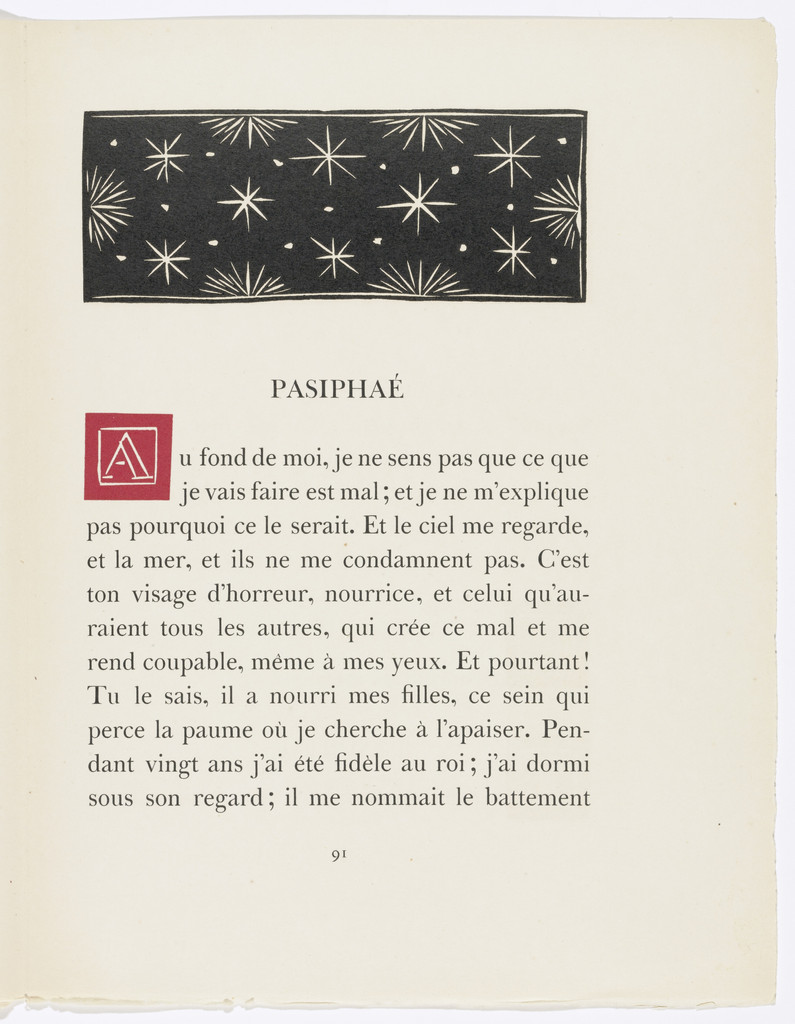 In-text plate (page 91) from Pasiphaé: Chant de Minos (Les Crétois)