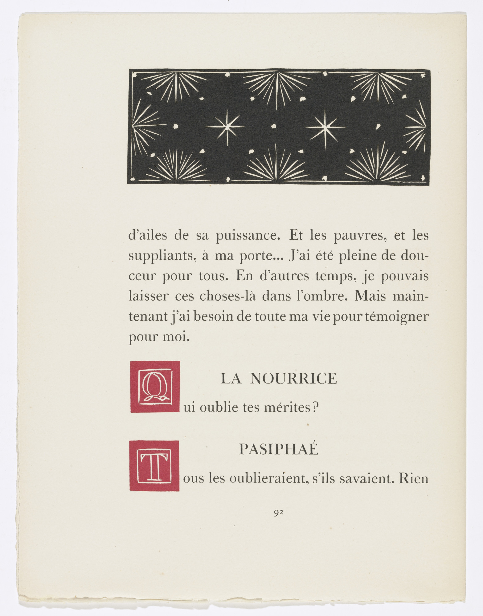 Henri Matisse In Text Plate Page 92 From Pasiphae Chant De Minos Les Cretois 1943 44 Published 1944 Moma