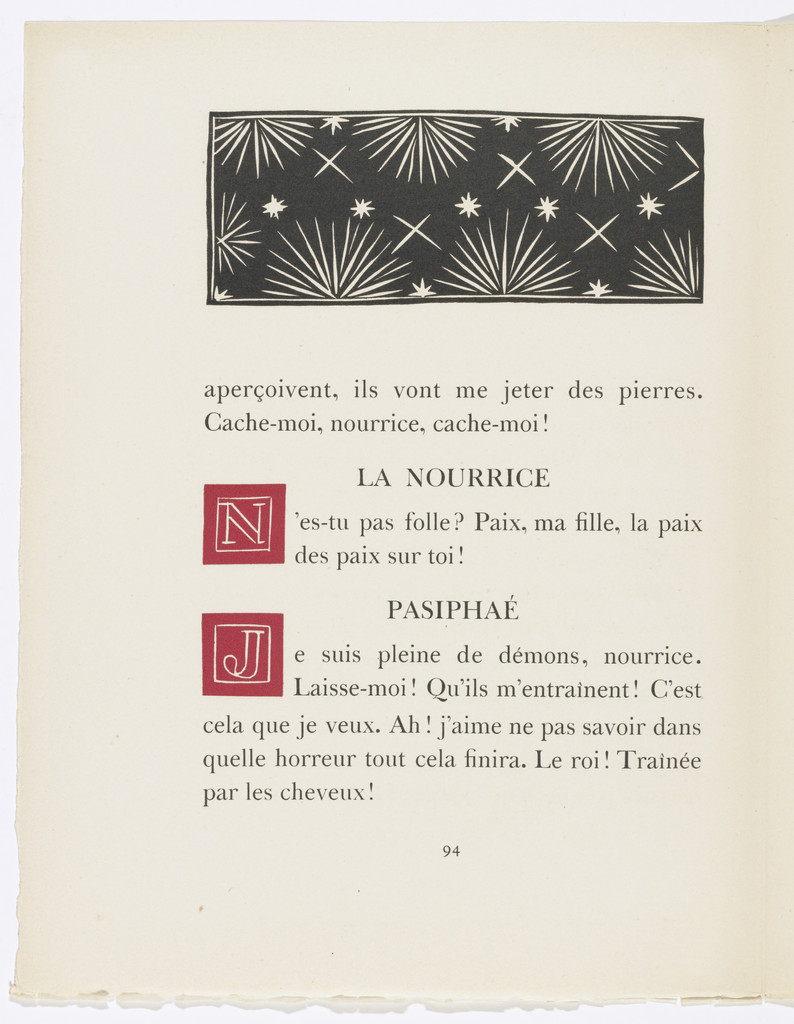 In-text plate (page 94) from Pasiphaé: Chant de Minos (Les Crétois)