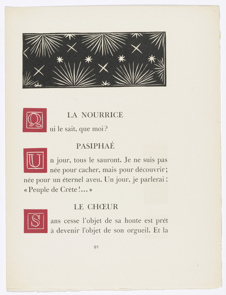 In-text plate (page 95) from Pasiphaé: Chant de Minos (Les Crétois)
