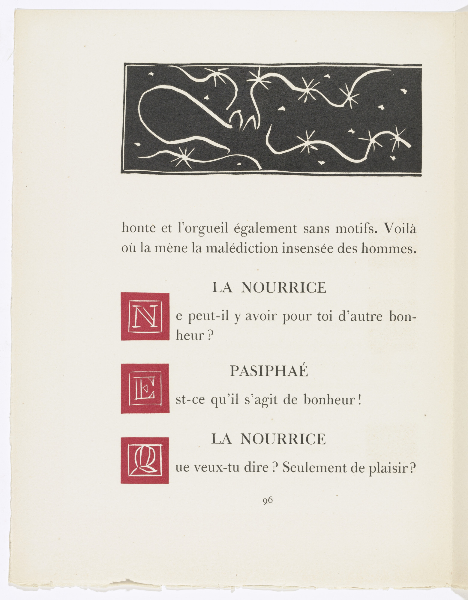 Henri Matisse. In-text plate (page 96) from Pasiphaé: Chant de Minos (Les Crétois)