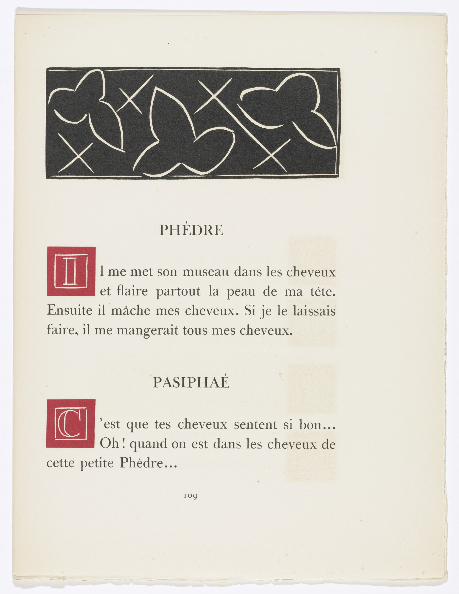 Henri Matisse. In-text plate (page 109) from Pasiphaé: Chant de Minos (Les Crétois)