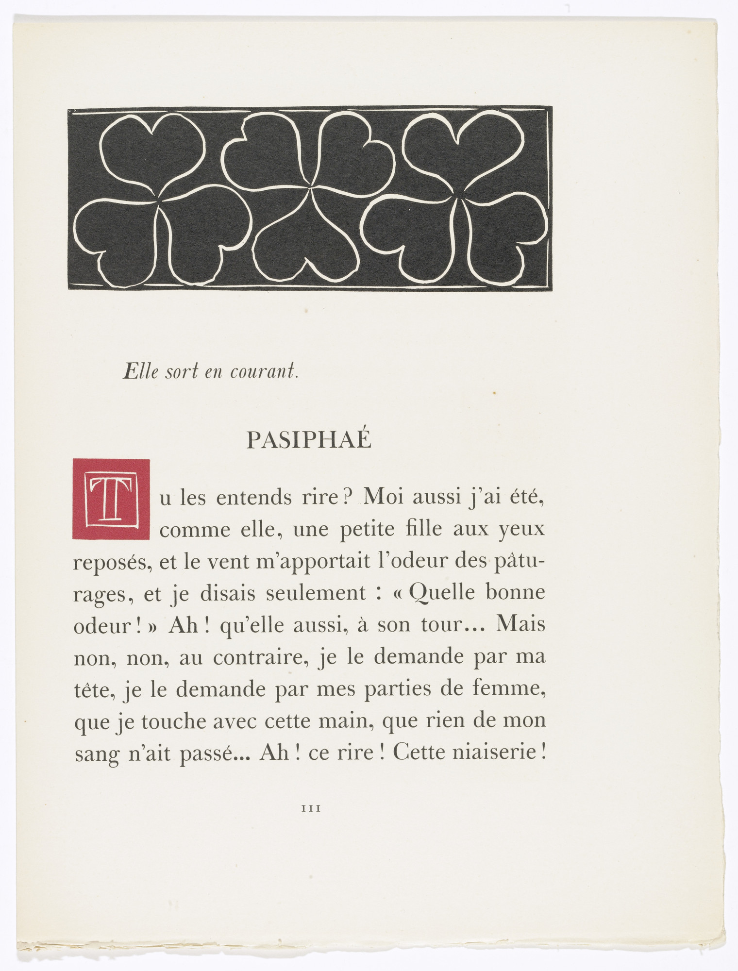 Henri Matisse. In-text plate (page 111) from Pasiphaé: Chant de Minos (Les Crétois)