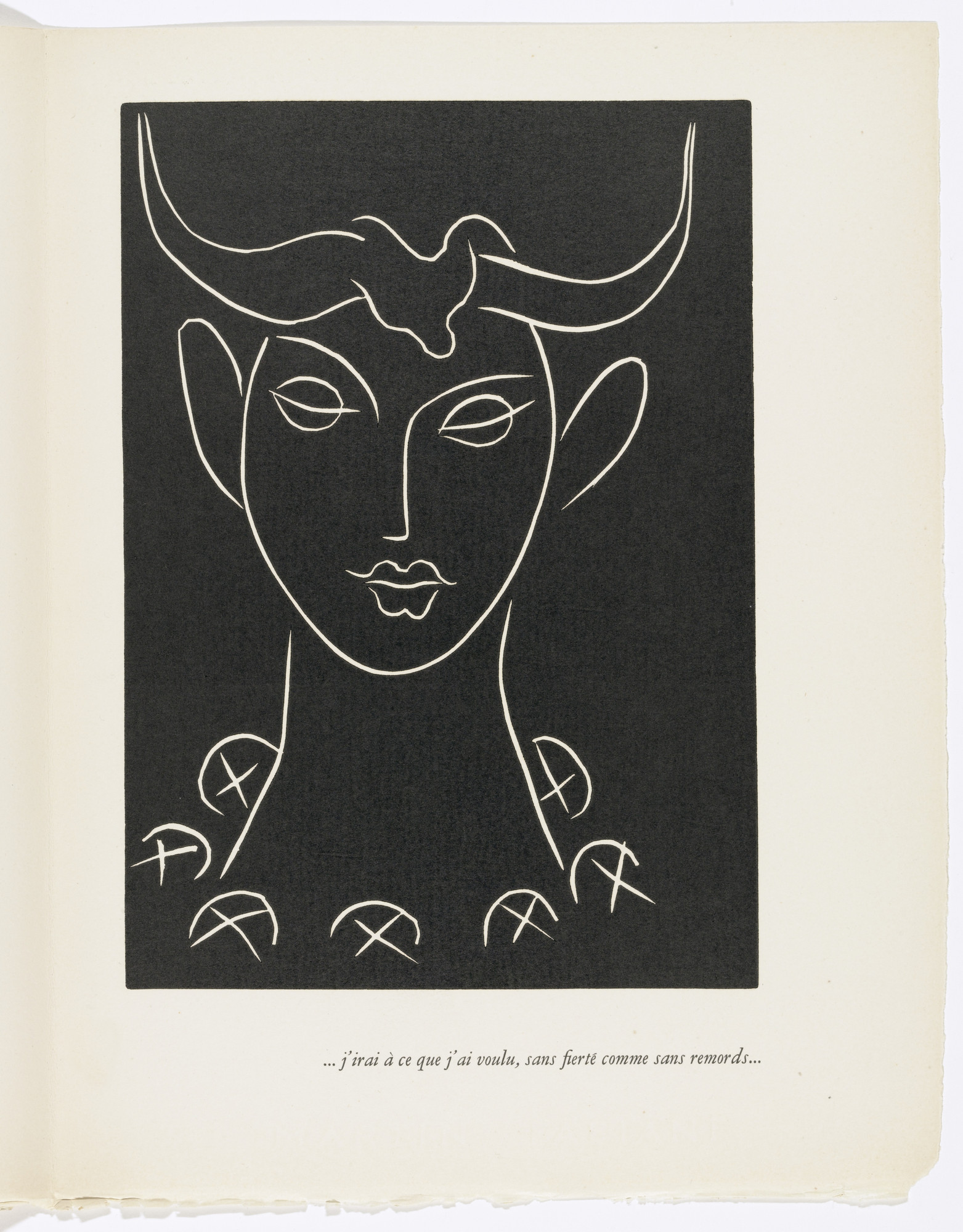 Henri Matisse. ...I Will Do What I Want, without Pride or Remorse... ( J'irai à ce que j'ai voulu, sans fierté comme sans remords... ) (plate, page 113) from Pasiphaé: Chant de Minos (Les Crétois)