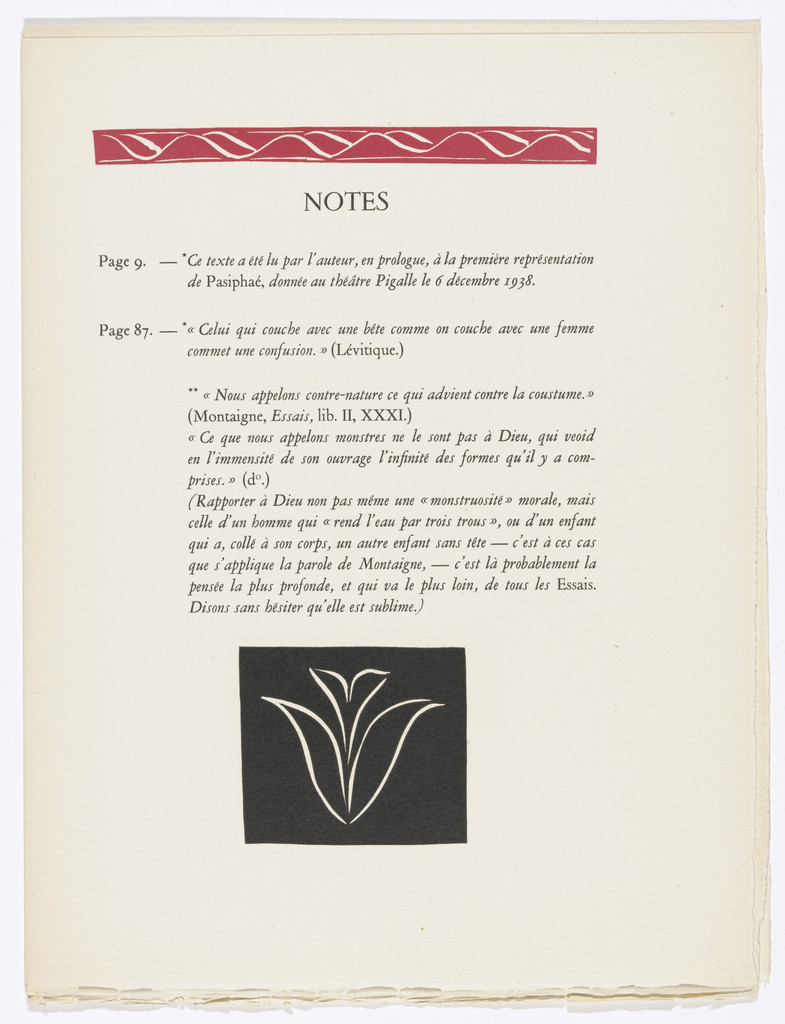 Tailpiece (page 125) from Pasiphaé: Chant de Minos (Les Crétois)