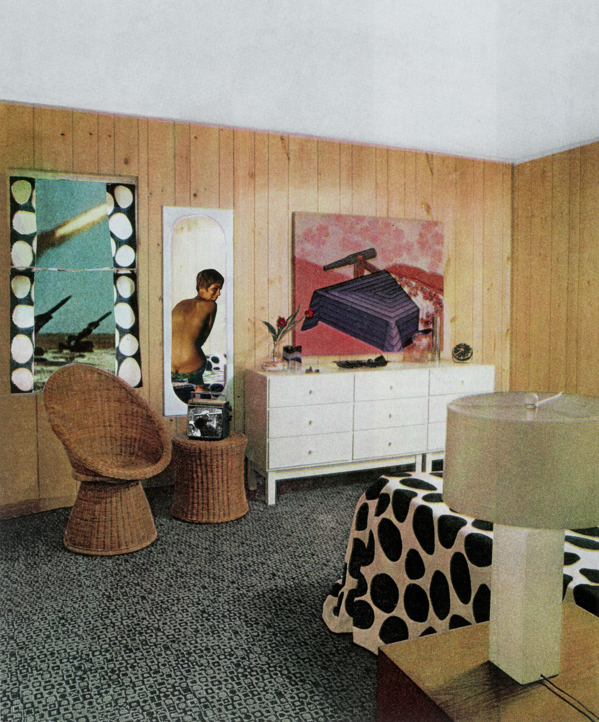 Martha Rosler. Woman with Cannon (Dots). c. 1967-72