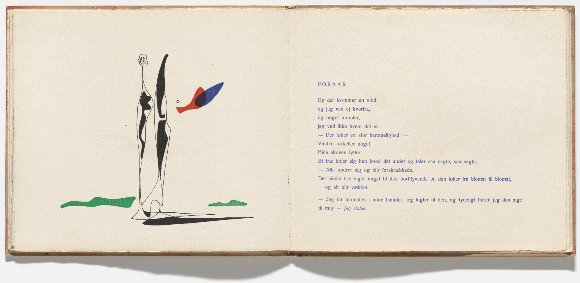 Asger Jorn. Plate (folio 16 verso) from the illustrated book Pigen I Ilden (The Girl in the Fire). 1938