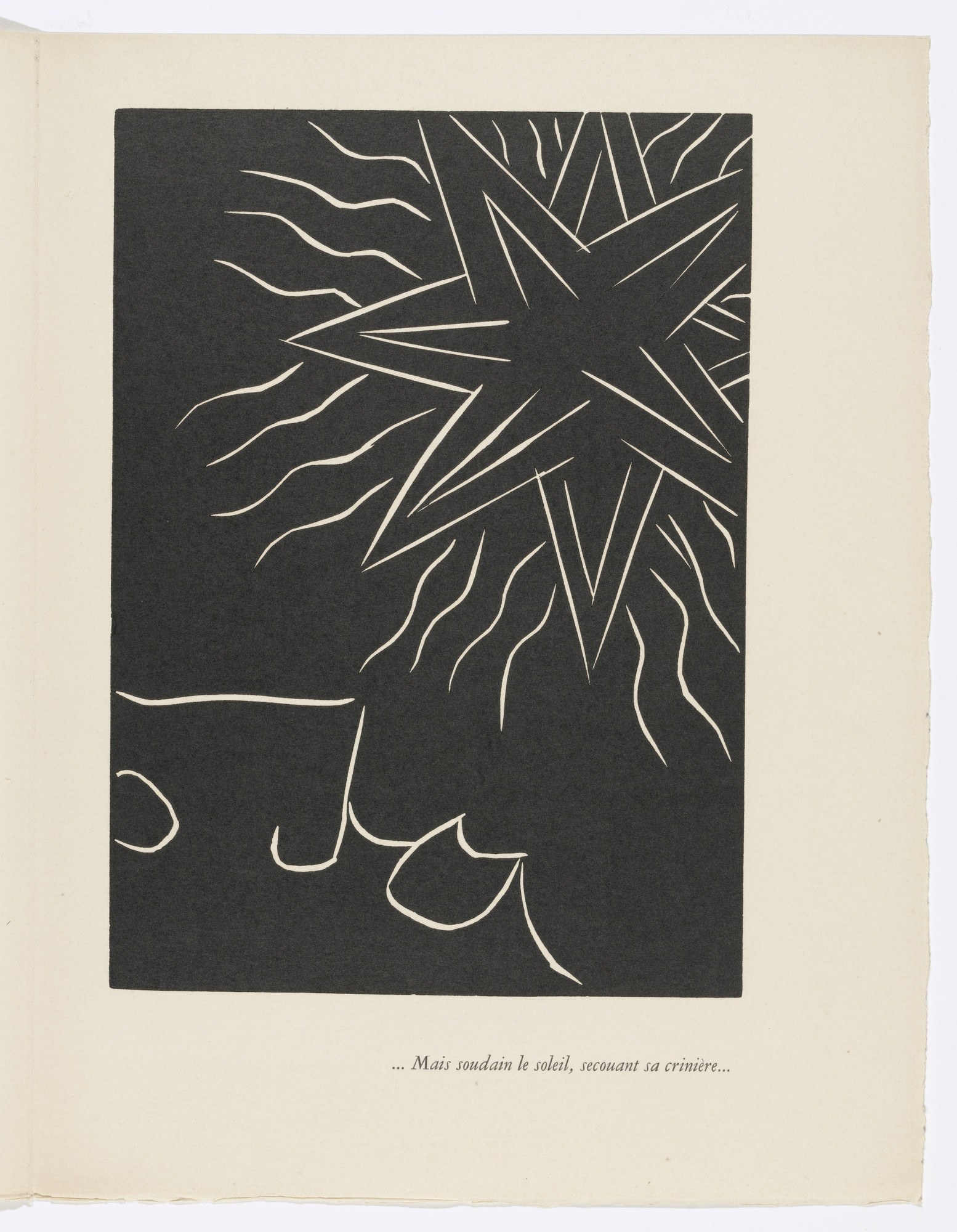 Henri Matisse. ...But Suddenly the Sun, Shaking Its Mane... ( ...Mais soudain le soleil, secouant sa crinière... ) (plate, page 43) from Pasiphaé: Chant de Minos (Les Crétois)