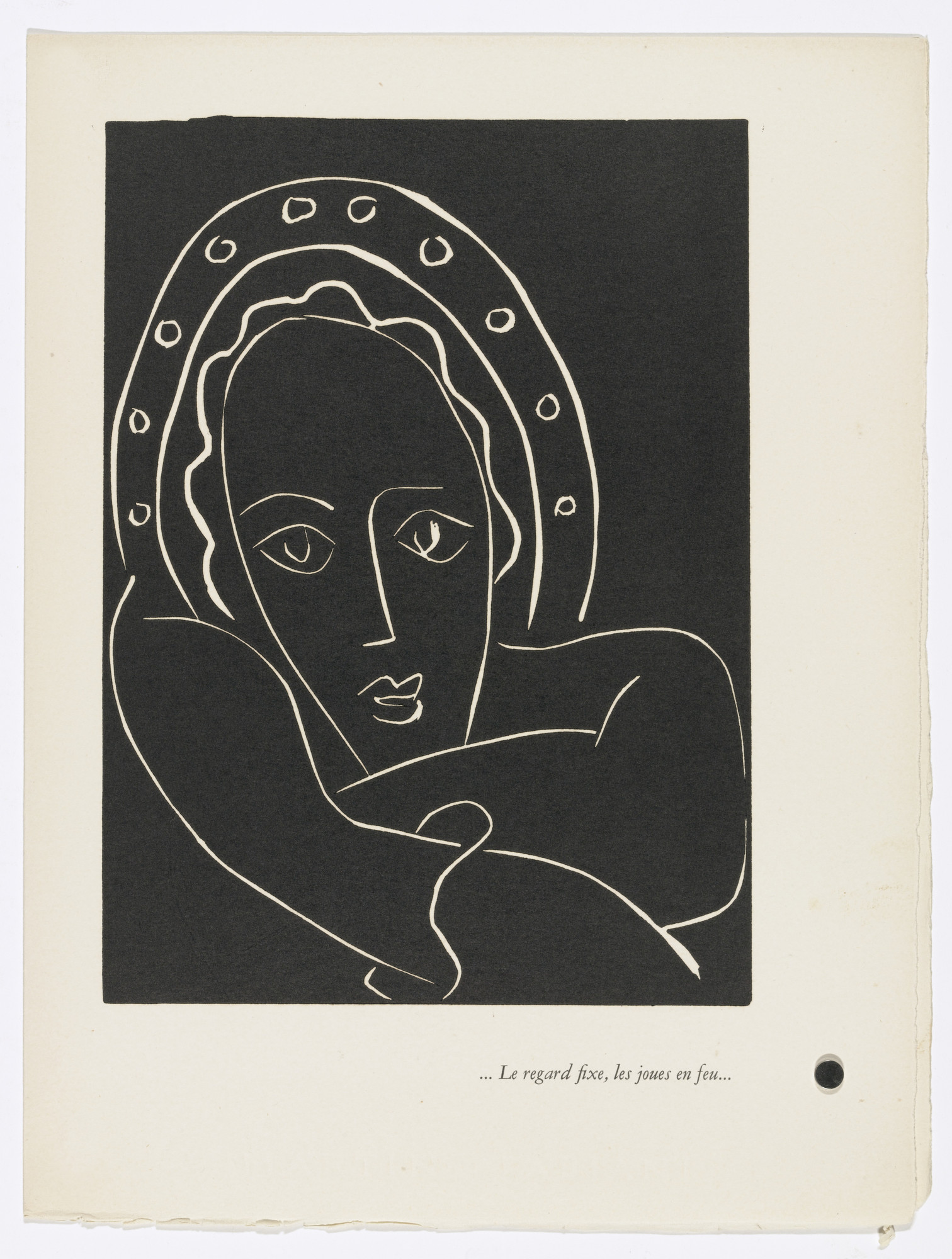 Henri Matisse. ...The Fixed Gaze, The Cheeks on Fire... ( ...Le Regard fixe, les joues en feu... ) (plate, page 55) from Pasiphaé: Chant de Minos (Les Crétois)