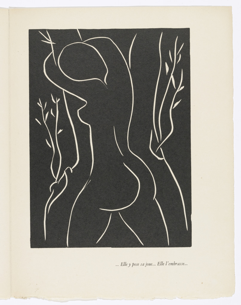 ...She Places Her Cheek There... She Embraces It... (Elle y pose sa joue... Elle l'embrasse...) (plate, page 59) from Pasiphaé: Chant de Minos (Les Crétois)