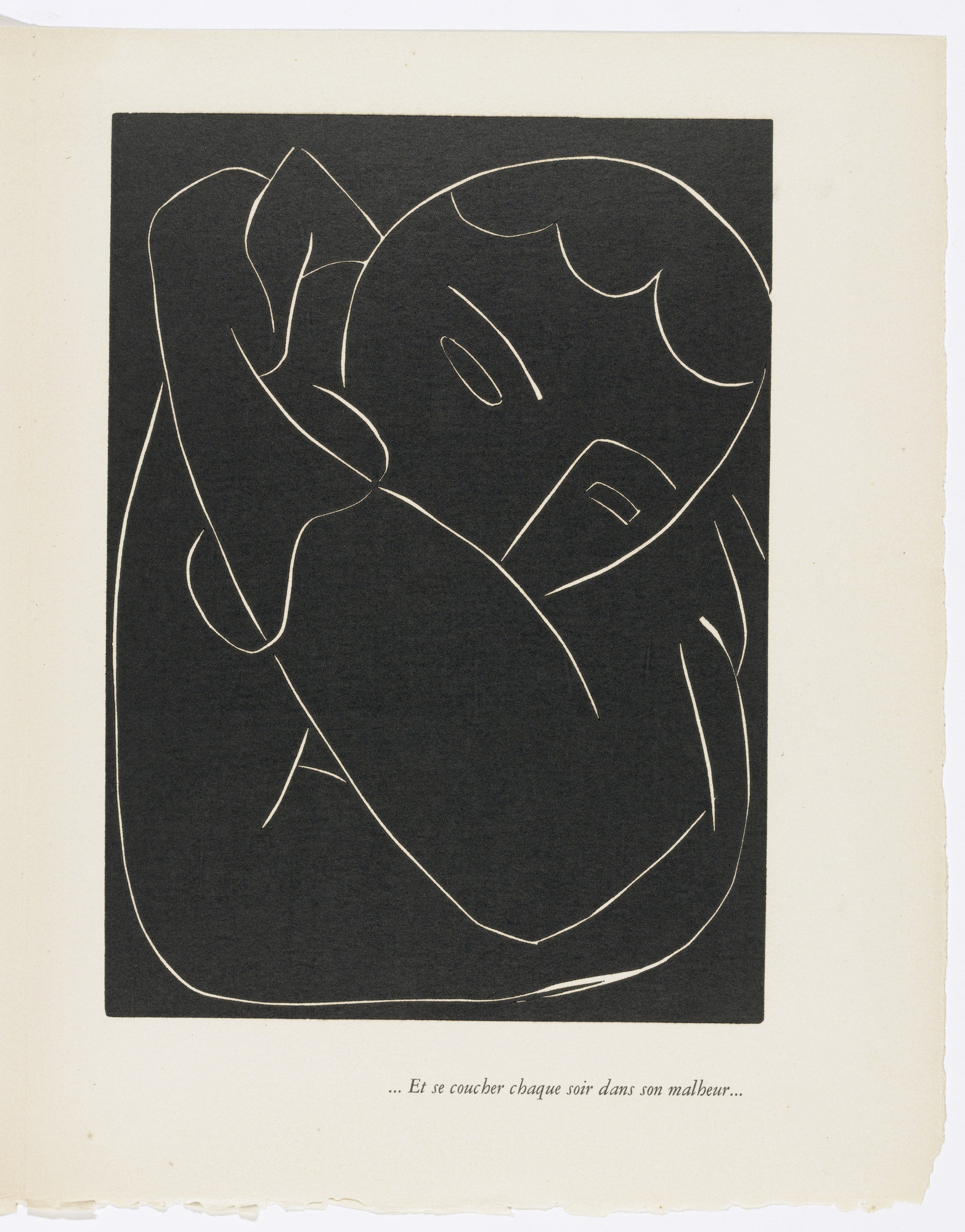 Henri Matisse. ...And to Lie Down Each Evening in Her Unhappiness... ( ...Et se coucher chaque soir dans son malheur... ) (plate, page 75) from Pasiphaé: Chant de Minos (Les Crétois)
