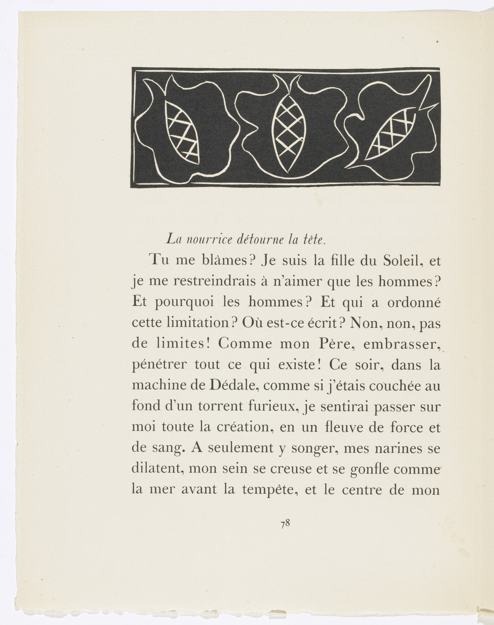 Henri Matisse. In-text plate (page 78) from Pasiphaé: Chant de Minos (Les Crétois)