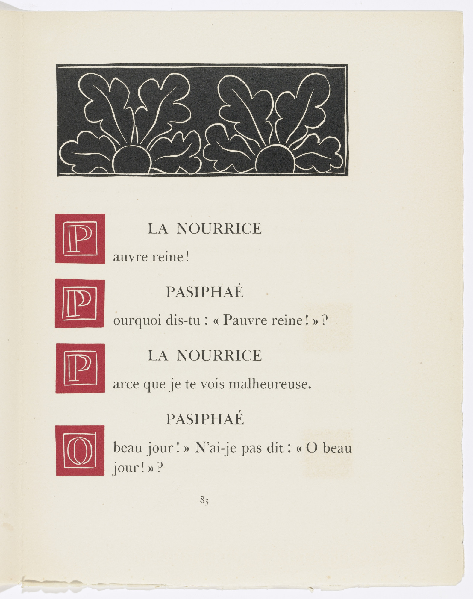Henri Matisse. In-text plate (page 83) from Pasiphaé: Chant de Minos (Les Crétois)