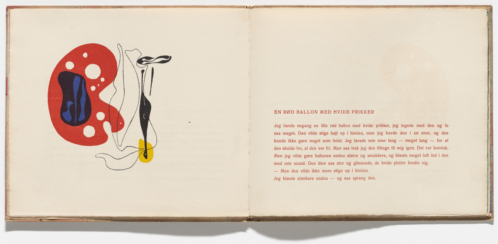 Asger Jorn. Plate (folio 5 verso) from the illustrated book Pigen I Ilden (The Girl in the Fire). 1938