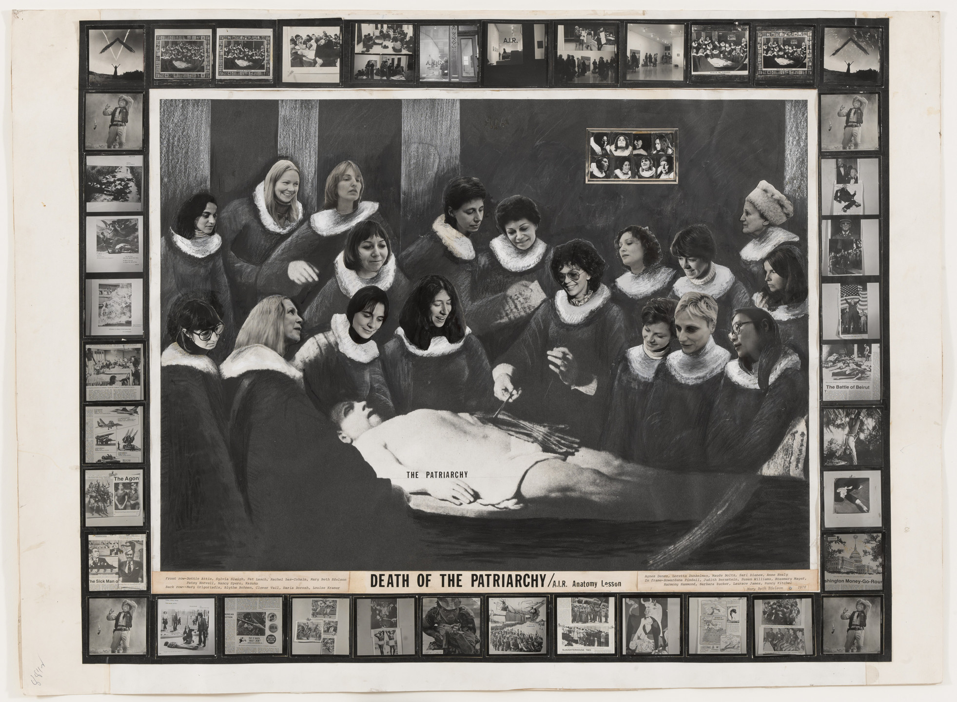 Mary Beth Edelson. Death of Patriarchy / A.I.R. Anatomy Lesson. 1976