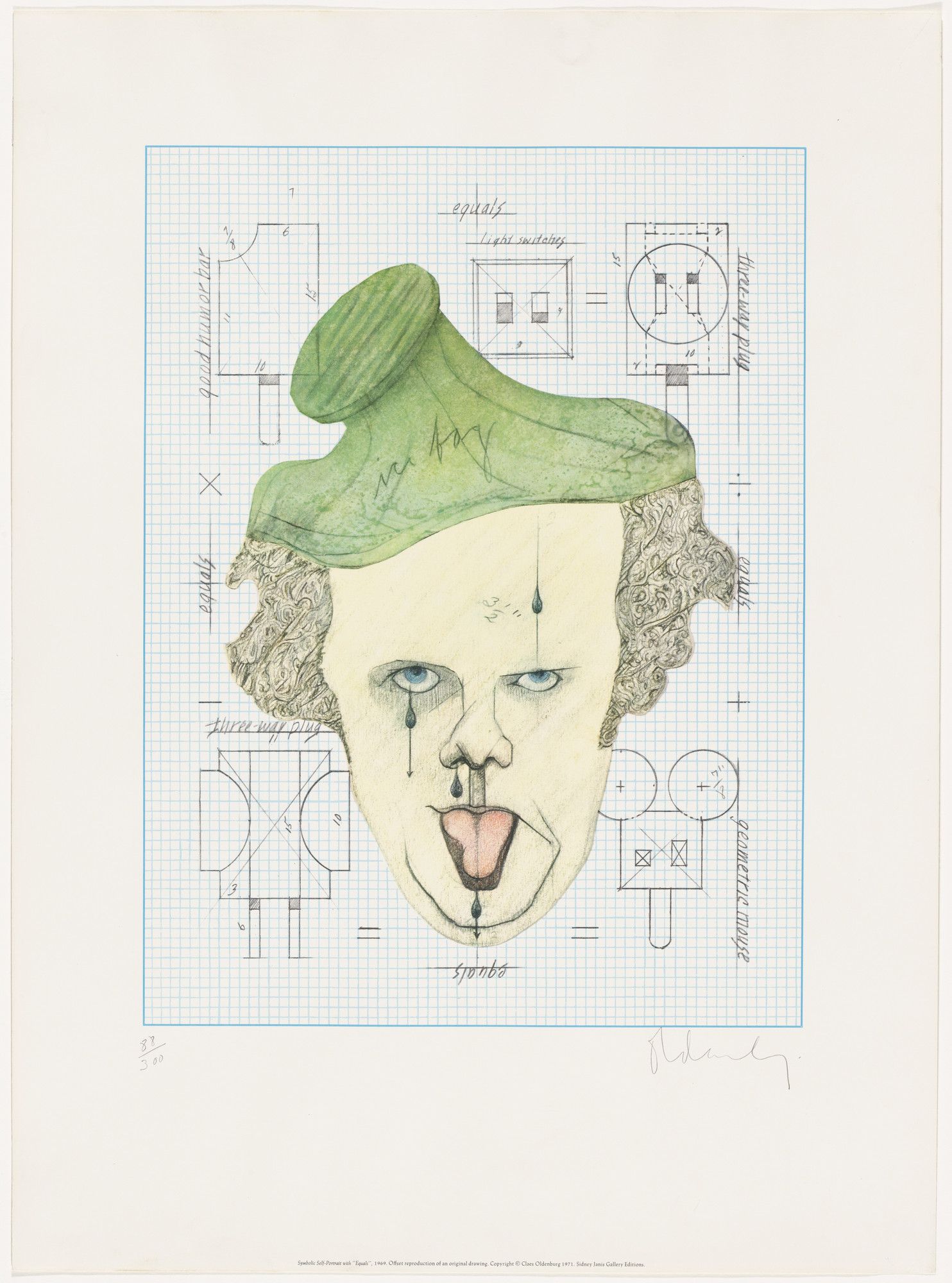 Claes Oldenburg. Symbolic Self-Portrait with "Equals"