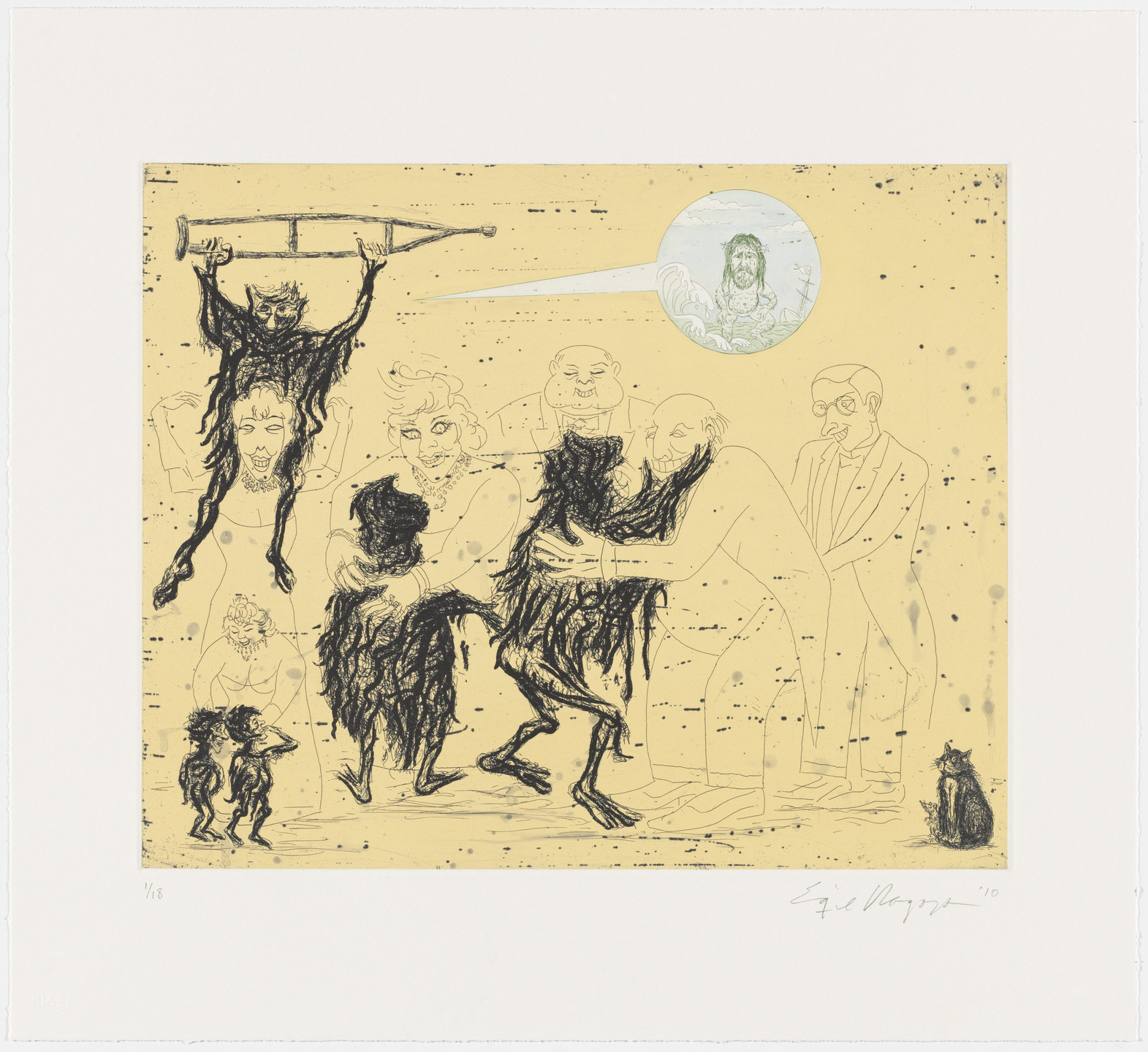 Enrique Chagoya. My Cat Lulu's Utopia (After J.C. Orozco). 2010