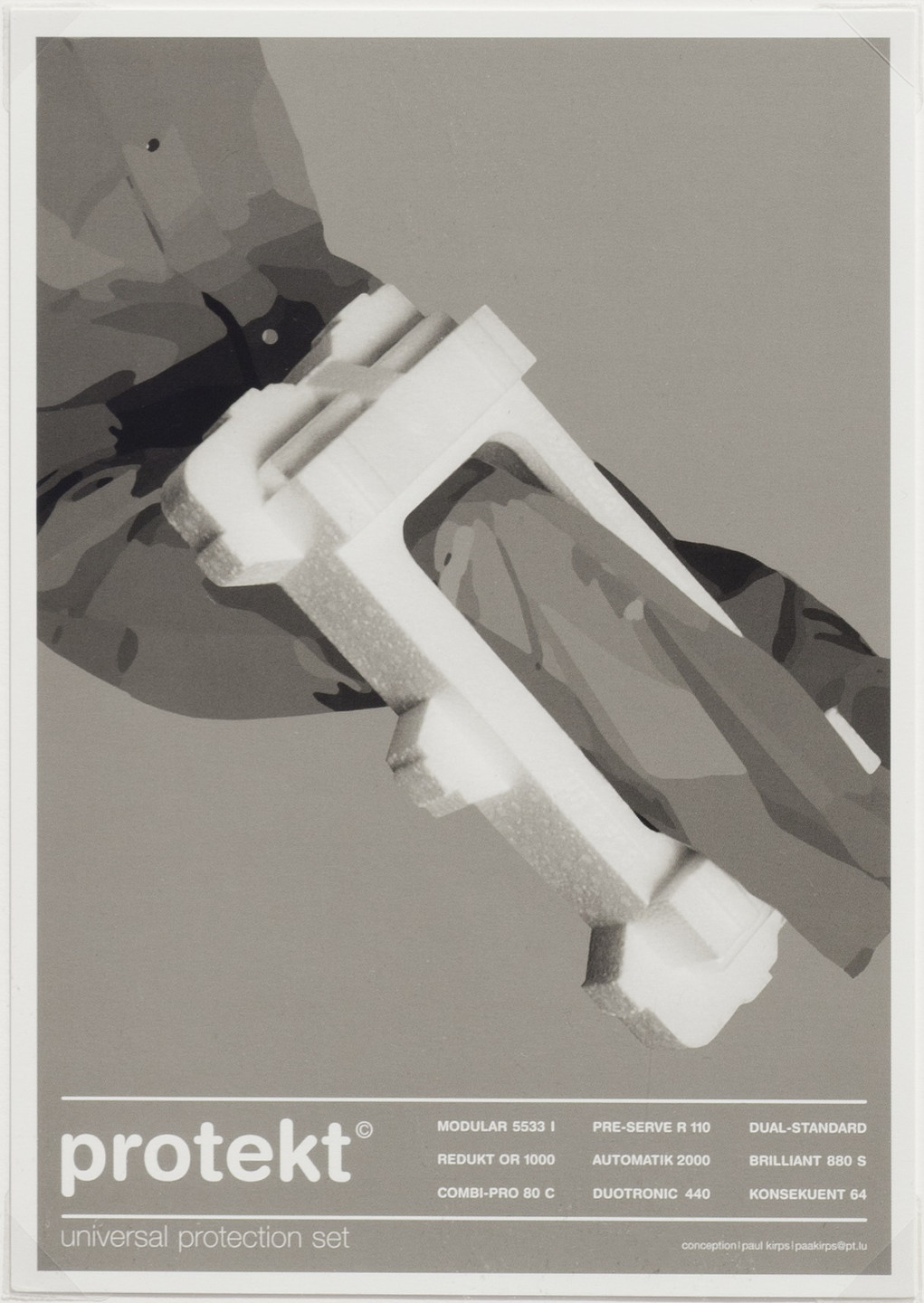 Paul Kirps. protekt, universal protection set, A5 Card. 2002-03
