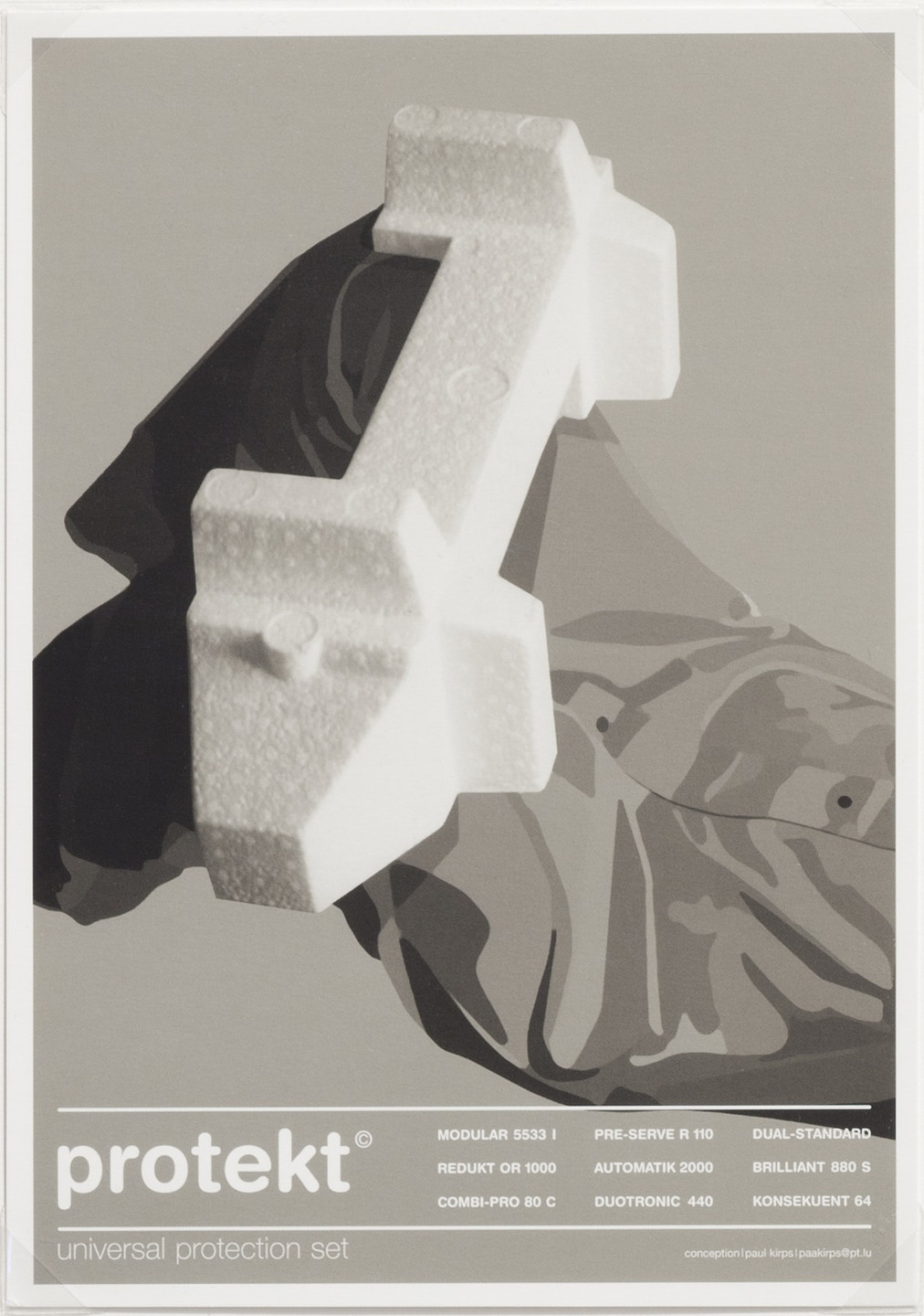 Paul Kirps. protekt, universal protection set, A5 Card. 2002-03