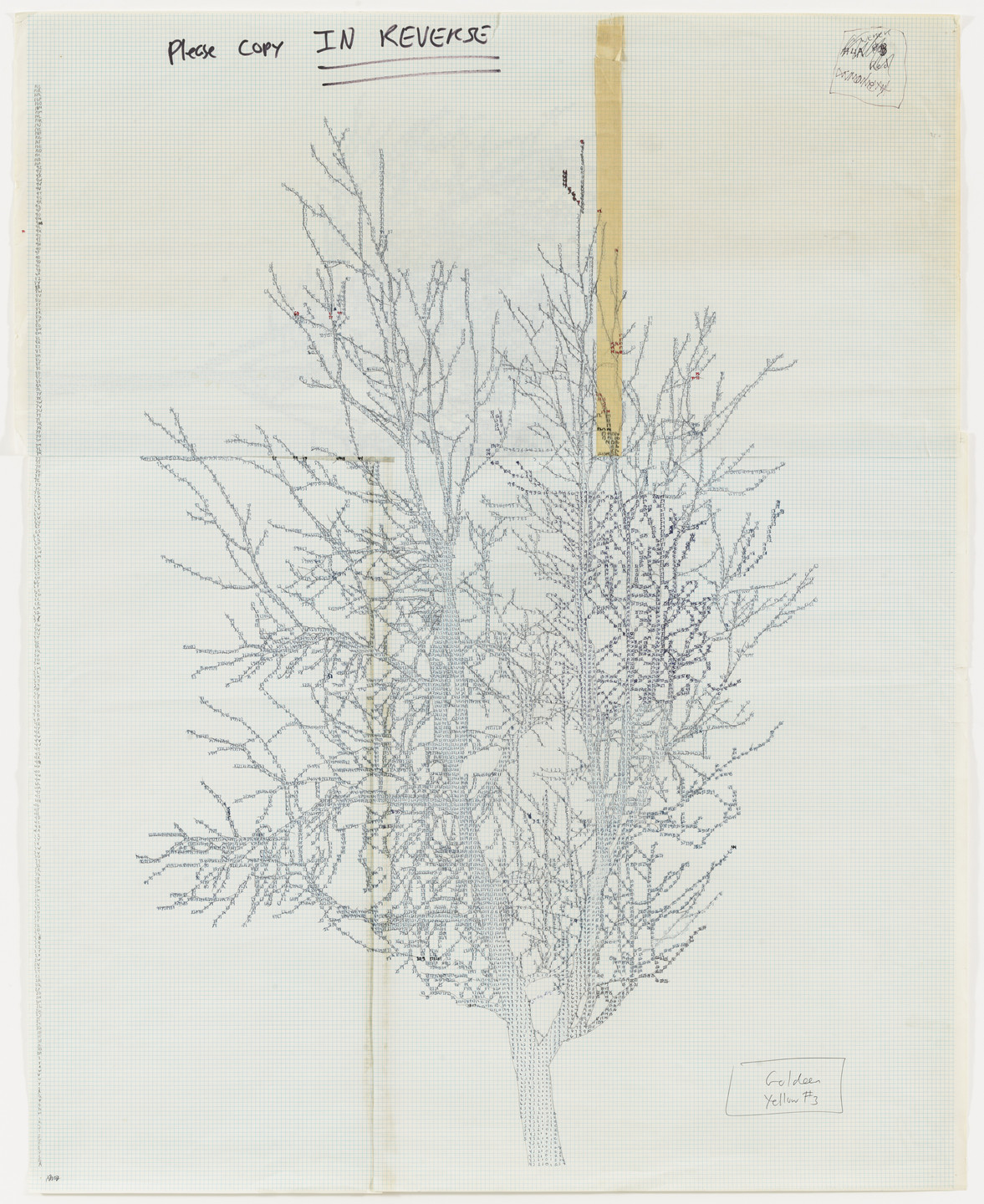 Charles Gaines. Working Drawings for Numbers and Trees #7. 1989-1990