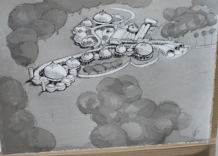 Ricardo Porro. Escuelas Nacionales de Arte de Habana-Cuba (Aerial perspective sketch). 1961–1965
