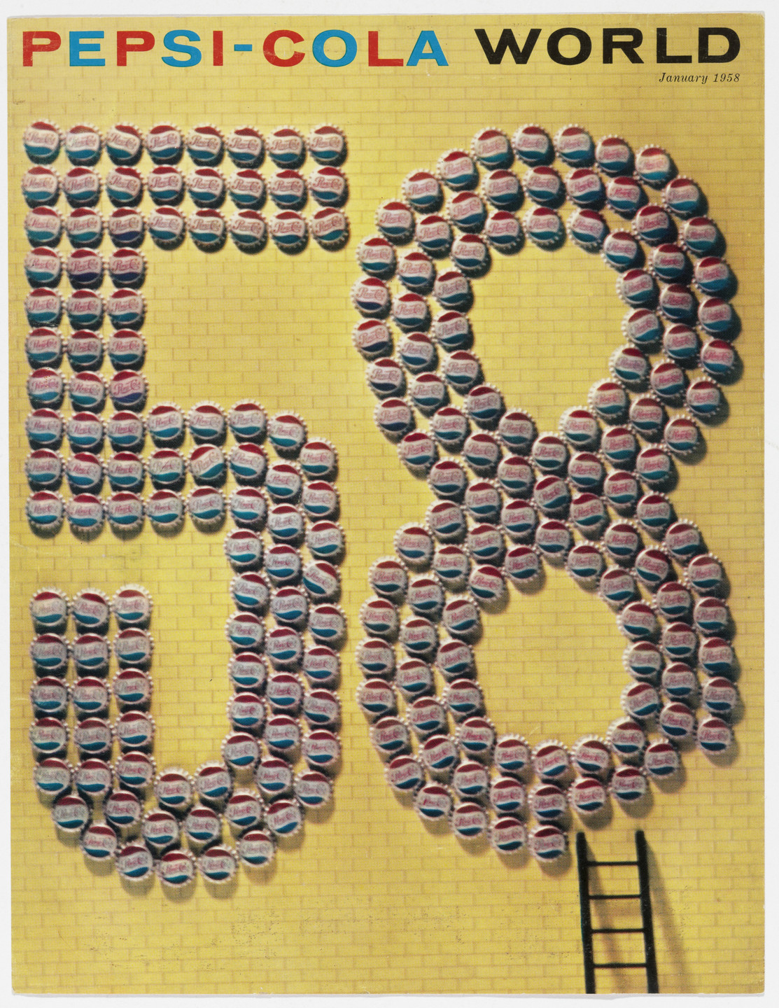 Robert Brownjohn, Ivan Chermayeff, Thomas Geismar. Cover of Pepsi-Cola World, January, 1958. 1958