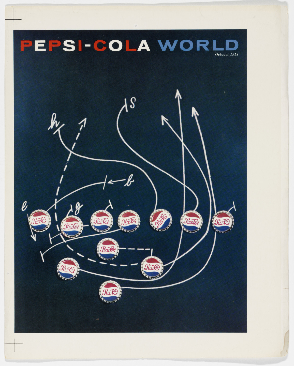 Robert Brownjohn, Ivan Chermayeff, Thomas Geismar. Artist&#39;s Proof for the cover of Pepsi-Cola World, October, 1958. 1958