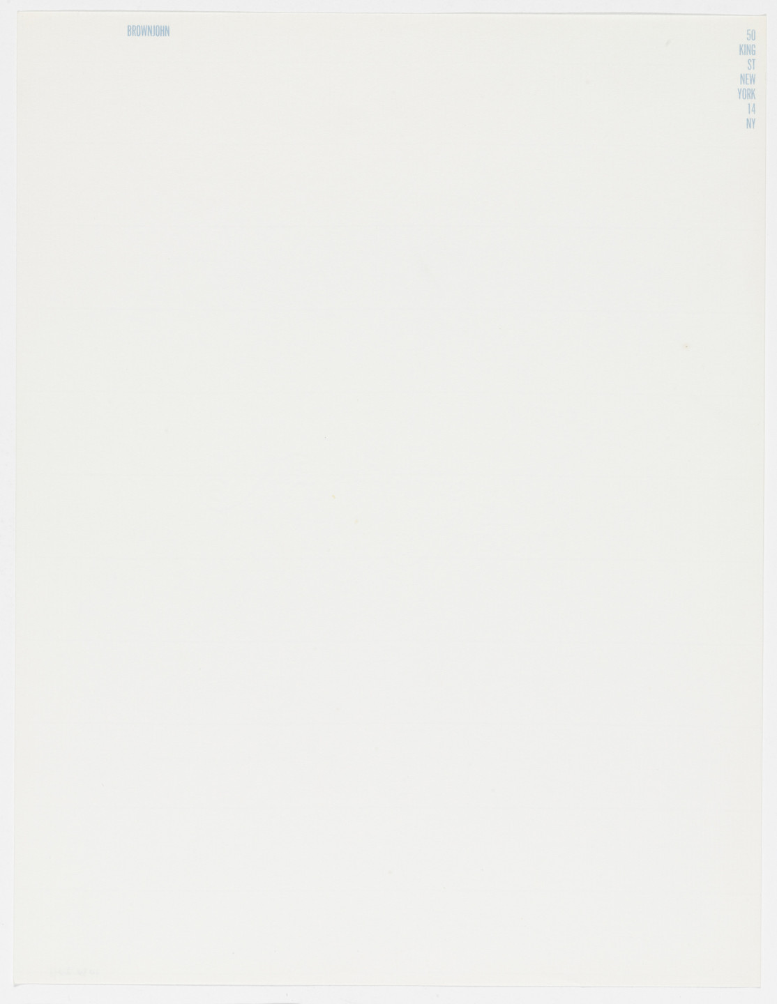 Robert Brownjohn. Brownjohn (Personal letterhead for Robert Brownjohn). 1950s