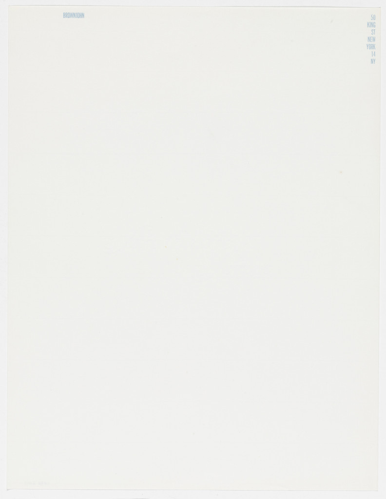 Brownjohn (Personal letterhead for Robert Brownjohn)