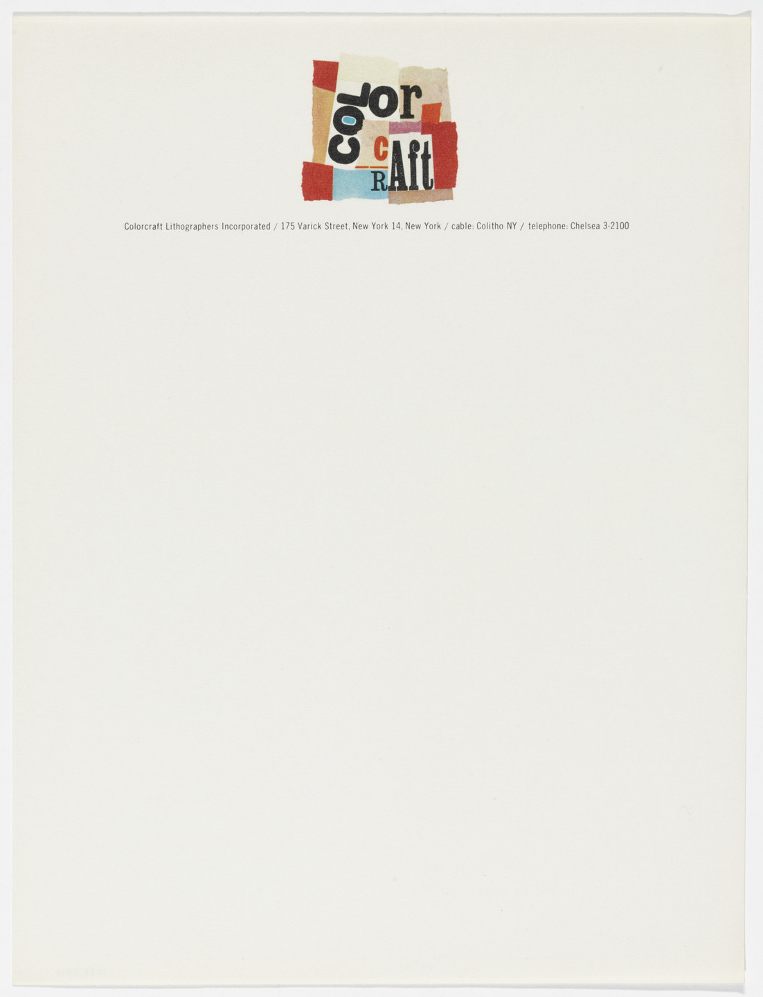 Robert Brownjohn. Colorcraft Lithographers Incorporated. 1950s