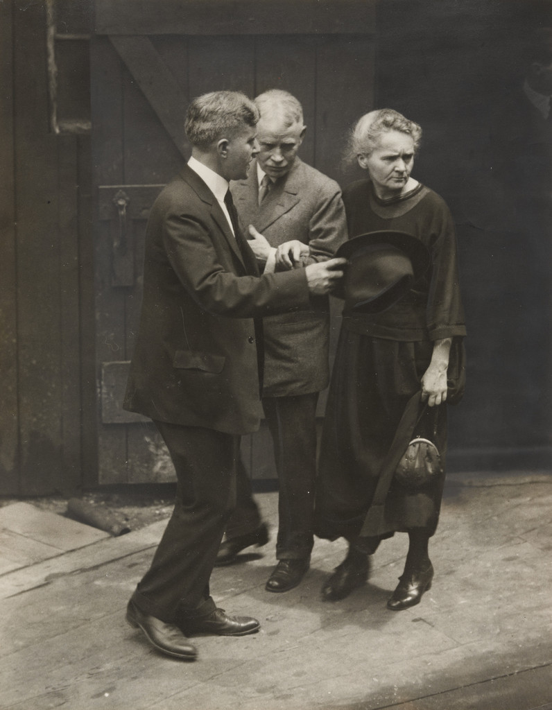 "Madame Marie Curie, Co-discoverer of Radium, at the Radium Center of the World"