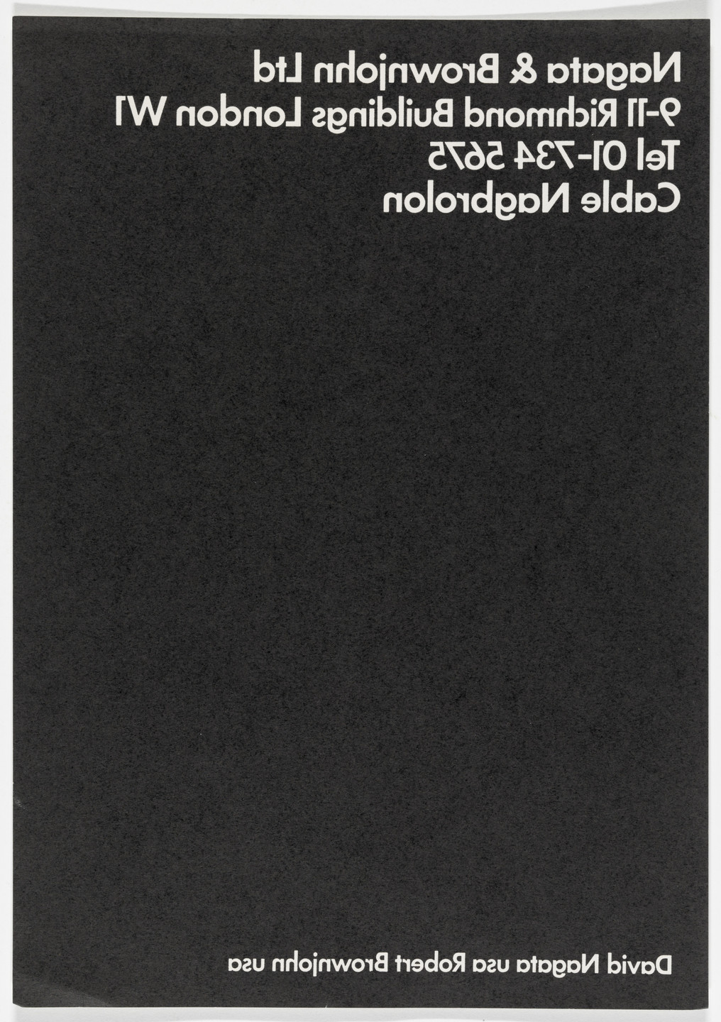 Robert Brownjohn. Nagata &amp; Brownjohn Ltd.. 1969