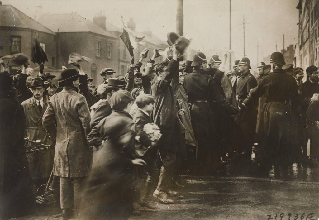 Mob of Irish Residents of Dublin Outside Mount Jay Prison Cheering the 104 Hunger Strikers
