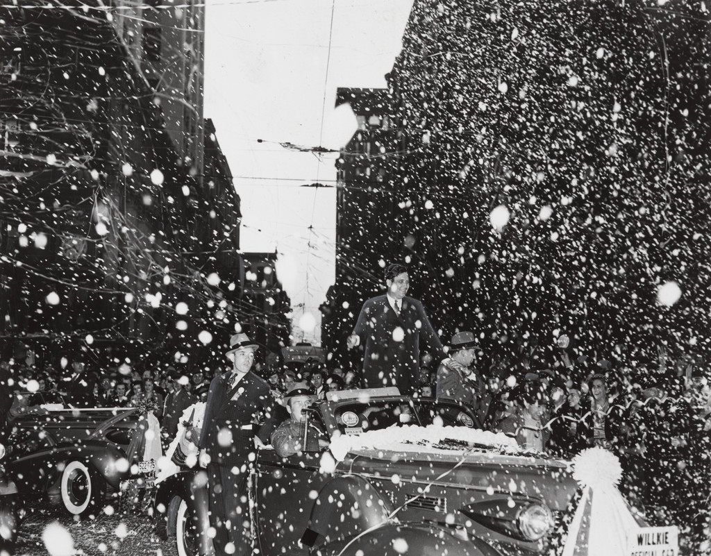 "A Showery Reception for Mr. Willkie in St. Louis"