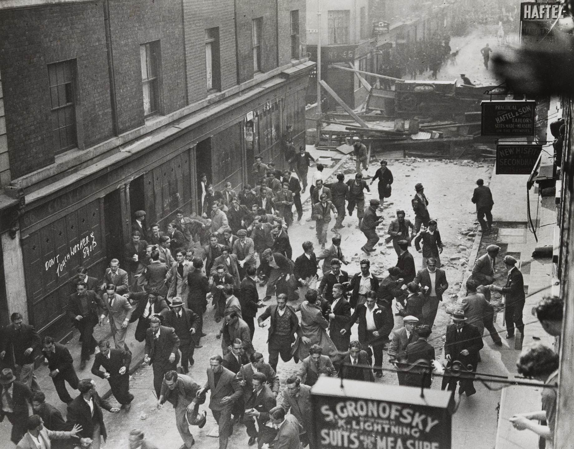 Topical Press Agency. "Riots in London After Banned Fascist March". October 4, 1936