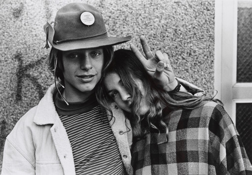 Young Couple for Peace, Anti-Vietnam War Rally, John F. Kennedy Square, Detroit, Michigan