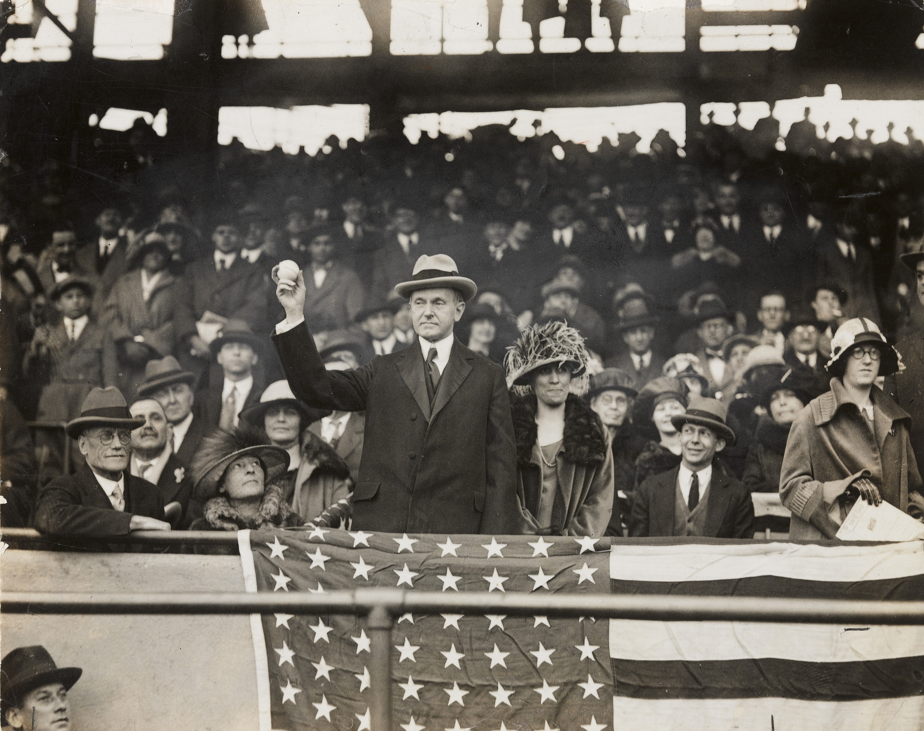 Times Wide World Photos. President Coolidge Opens the Baseball Season in Washington. April 20, 1924