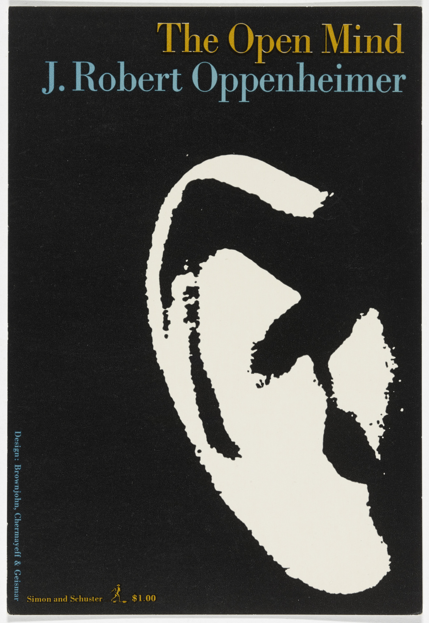 Robert Brownjohn, Ivan Chermayeff, Thomas Geismar. Artist's proof for the cover of "The Open Mind" by J. Robert Oppenheimer