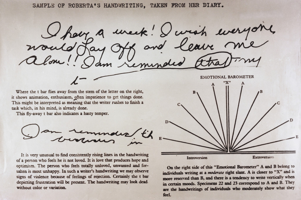 Roberta's Handwriting Chart