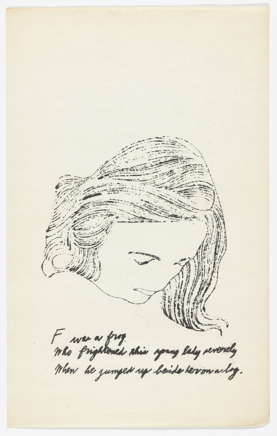Andy Warhol, Ralph Thomas Ward (Corkie). Untitled from A is an Alphabet. 1953
