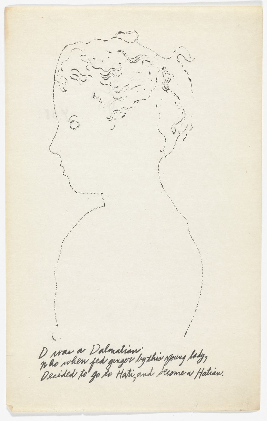Andy Warhol, Ralph Thomas Ward (Corkie). Untitled from A is an Alphabet. 1953
